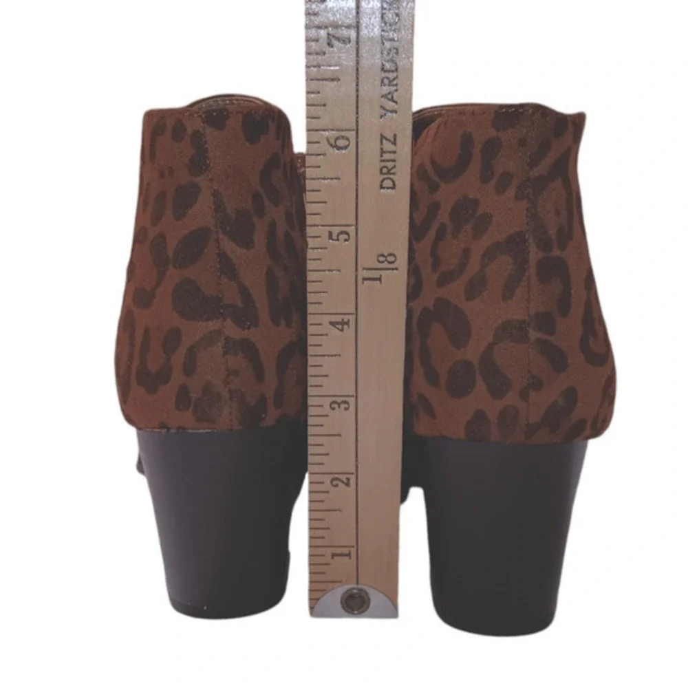 NEW Style & Co. Animal Print Boots Size 8.5 Ankle Black Brown Vegan Faux Leather